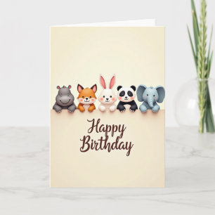Sweet Birthday Animal Peek Card
