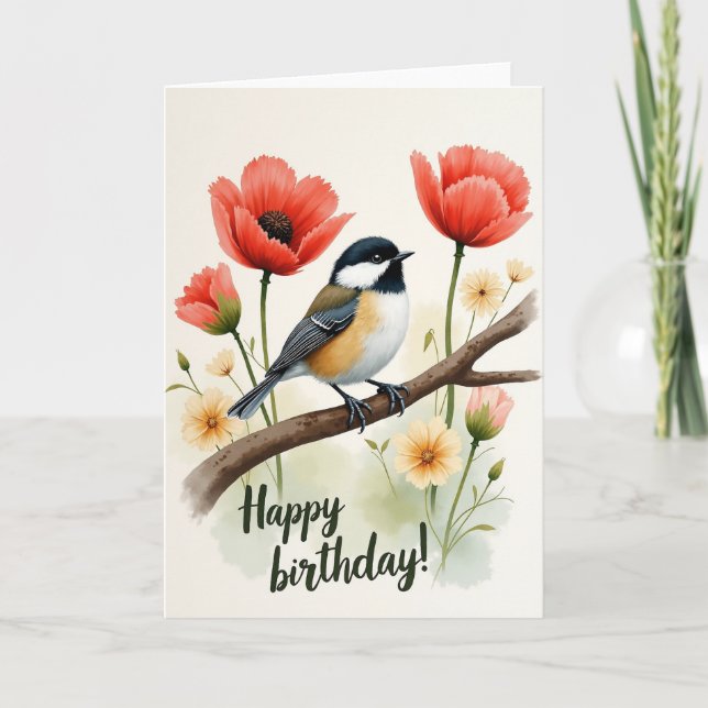 Sweet Birthday Bird Card (Front)