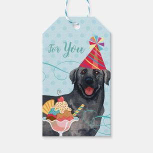 Sweet Birthday Black Lab Gift Tags