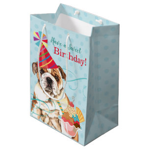 Sweet Birthday Bulldog Medium Cadeau sac