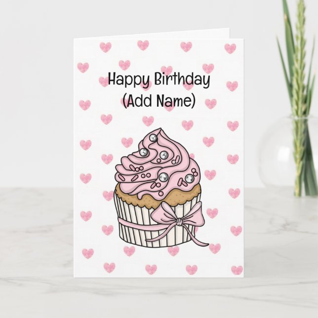 Sweet Birthday Card for Her | Birthday CupCake  (Front)