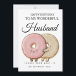 Sweet Birthday Card for My Wonderful Husband<br><div class="desc">Sweet and funny birthday card for your wonderful husband. A cute donut design with a loving message — perfect to make him smile.</div>