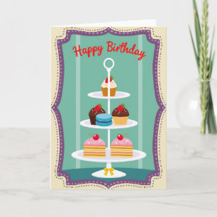 Sweet Birthday Dessert Stand Card