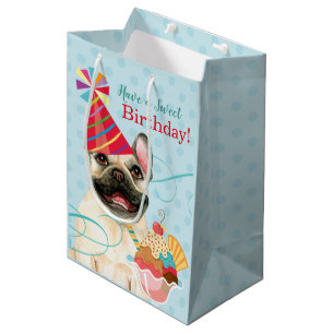 Sweet Birthday French Bulldog Medium Cadeau Sac