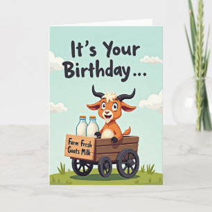 Sweet Birthday Goat Cart Card