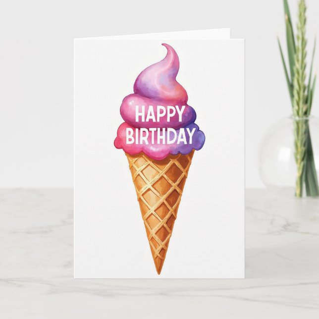 Sweet Birthday Ice Cream Card (Front)