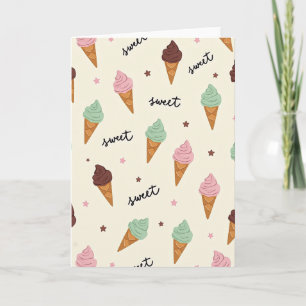 Sweet Birthday Ice Cream Pattern Card