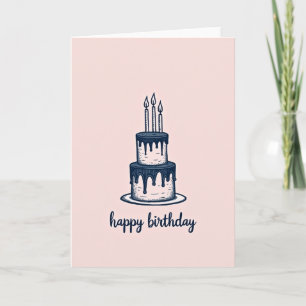 Sweet Birthday Indigo Cake Card