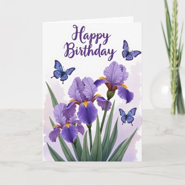 Sweet Birthday Iris Art Card (Front)