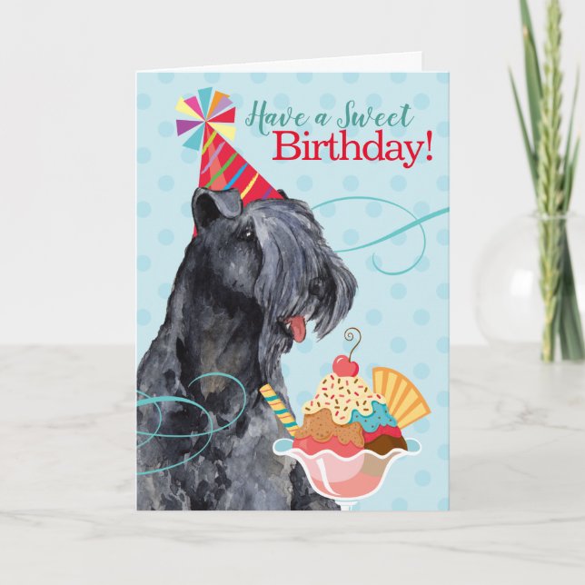 Sweet Birthday Kerry Blue Terrier Card (Front)