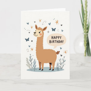 Sweet Birthday Llama Art Card