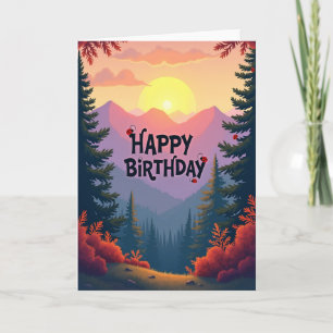 Sweet Birthday Mountain Sunset Card