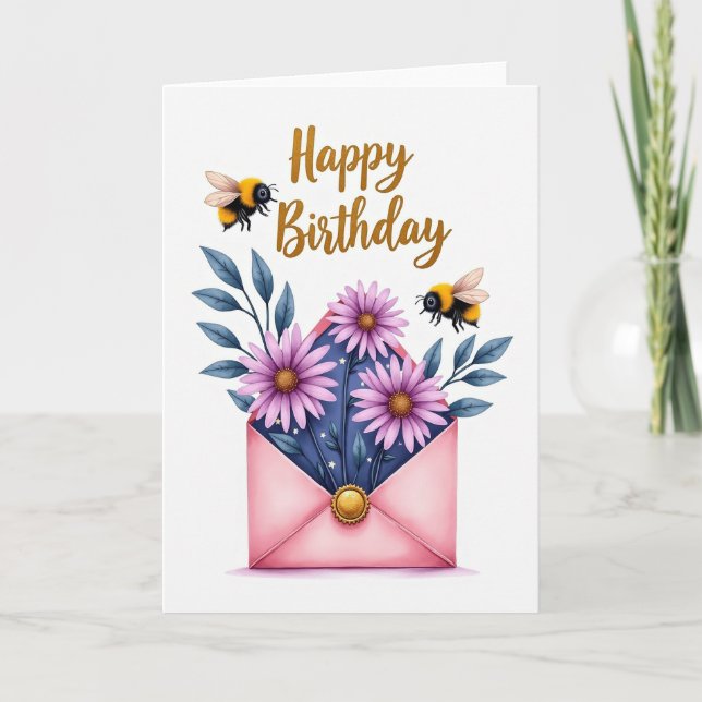 Sweet Birthday Pink Envelope Card (Front)