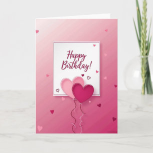 Sweet Birthday Pink Heart Card