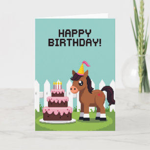 Sweet Birthday Pixel Art Card