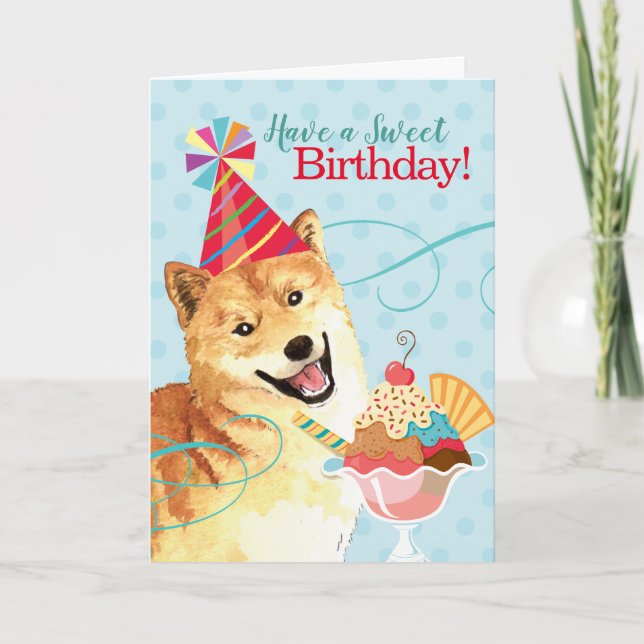 Sweet Birthday Shiba Inu Card (Front)