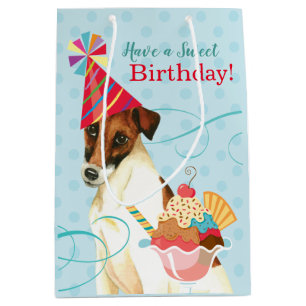 Sweet Birthday Smooth Fox Terrier Medium Gift Bag