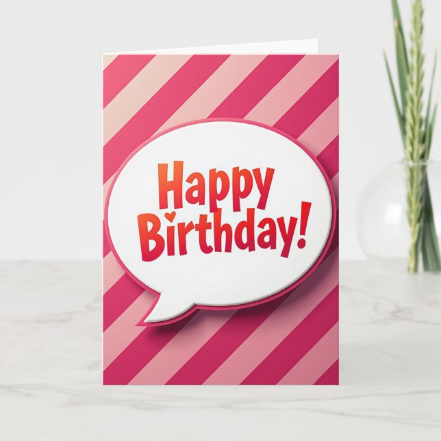 Sweet Birthday Speech Bubble Card (Front)