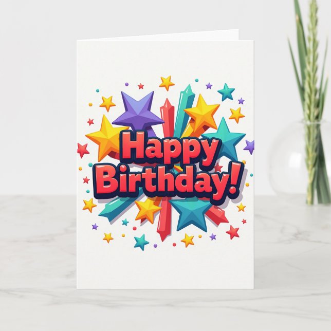 Sweet Birthday Star Burst Card (Front)