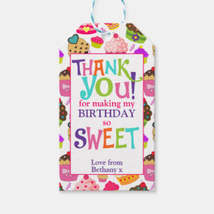Sweet Birthday Thank You Party Gift Tags