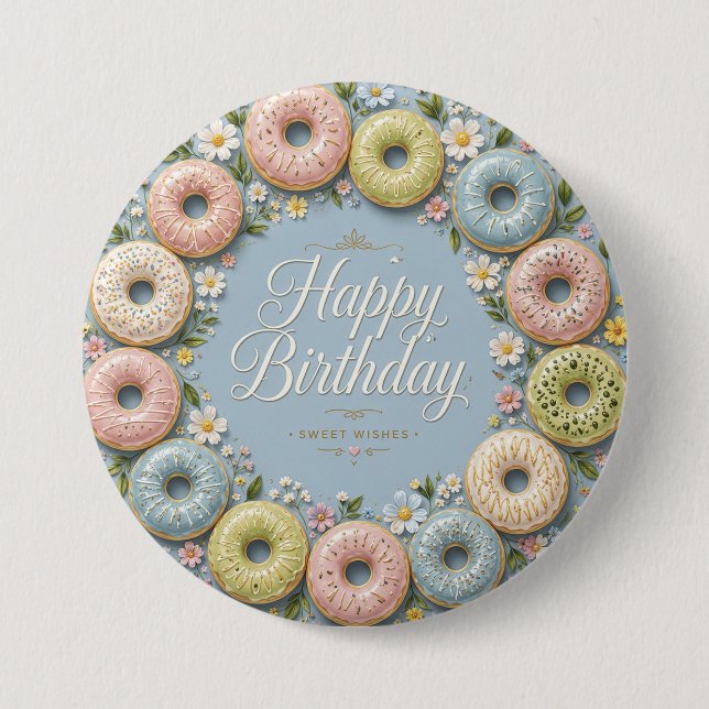 Sweet Birthday Wishes 3 Inch Round Button (Front)