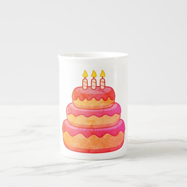 "Sweet Birthday Wishes Mug" Bone China Mug (Front)