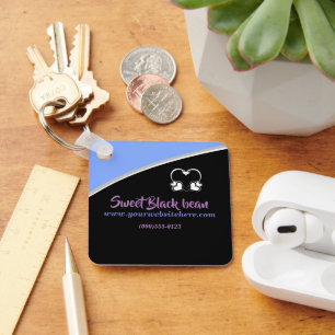 Sweet Black Bean Promotional Business Keychain