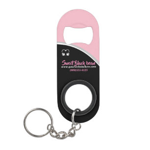 Sweet Black Bean Promotional Business Keychain Bottle Opener