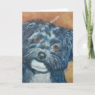 SWEET BLACK HAVANESE GREETING CARD