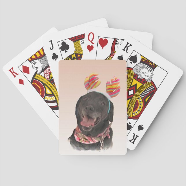 Sweet Black Labrador Retriever Dog Playing Cards (Back)