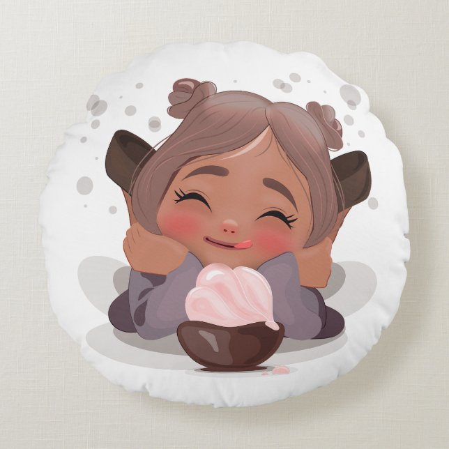 Sweet Bliss Round Pillow (Front)