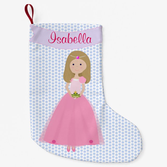 Sweet Blonde Hair Princess Personalized Stocking (Front)