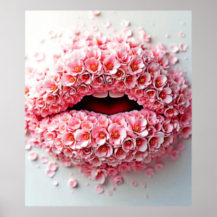 Sweet Bloom Lips Art Poster