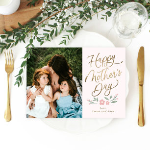 Sweet Blooms Joyeux Carte photo de la Fête des mèr