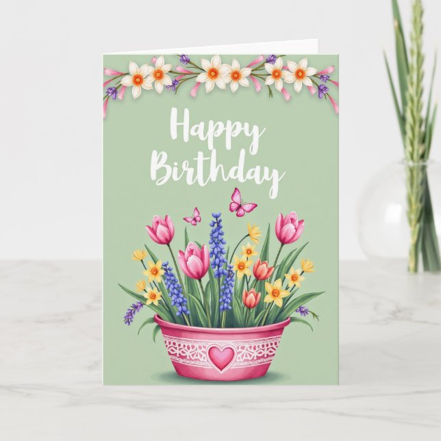 Sweet Blossom Heart Card (Front)
