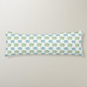 Sweet Blue and Green Polka Dot Elephants Body Pillow