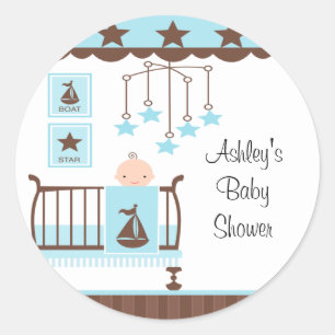Sweet Blue Baby Room Baby Shower Sticker