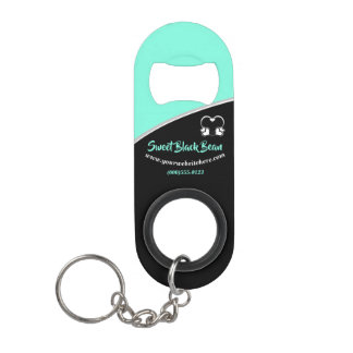Sweet blue Bean Promotional Business Keychain Bottle Opener