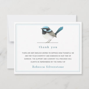Sweet Blue Bird - Simple Elegant Funeral Thank You Card