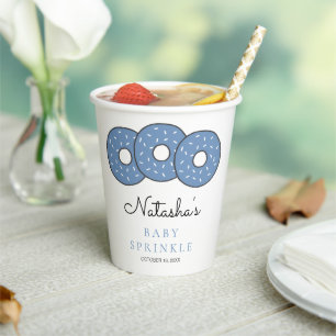 Sweet Blue Doughnuts Baby Sprinkle Shower Paper Cups