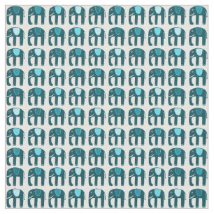 Sweet Blue Elephants Pattern Fabric