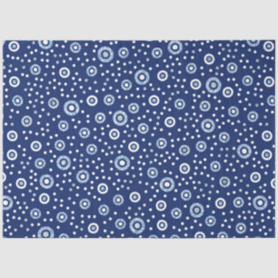 Sweet Blue Geometric Circles Ocean Pattern Tissue Paper