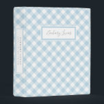 Sweet Blue Gingham Baby Photo Book Mini Binder<br><div class="desc">This simple yet elegant baby photo binder features a background pattern of light blue gingham in a light blue, white and grey colour scheme. It makes a wonderful gift for any new parent for photos or use it for a baby book... just add clear photo holders or scrapbook pages available...</div>