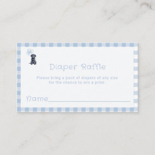 Sweet Blue Gingham Black Lab Puppy Diaper Raffle Enclosure Card
