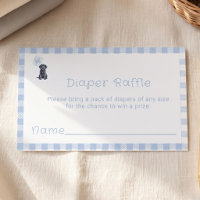 Sweet Blue Gingham Black Lab Puppy Diaper Raffle