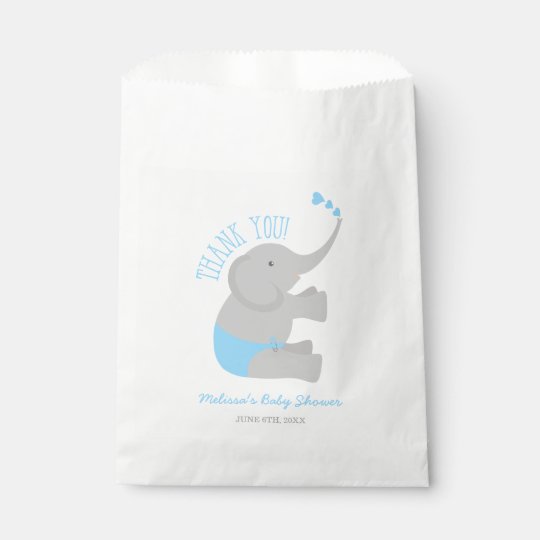 Sweet Blue Grey Elephant Baby Shower Favour Bag