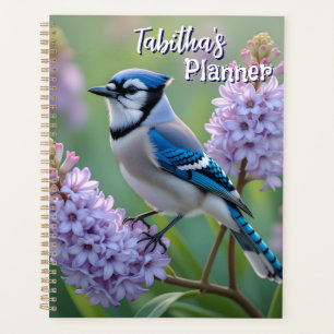 Sweet Blue Jay on Lilacs Personalized Planner