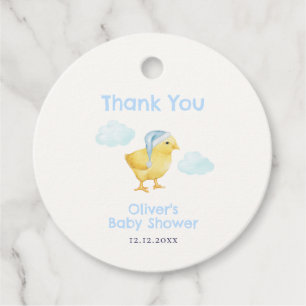 Sweet Blue Sky Cloud Little Chicken Baby Shower  Favour Tags