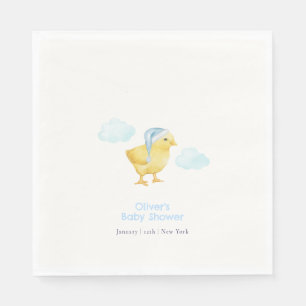 Sweet Blue Sky Cloud Little Chicken Baby Shower  Napkin