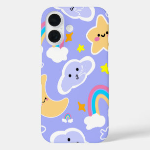 Sweet Blue Sky Rainbow Pattern iPhone 16 Case